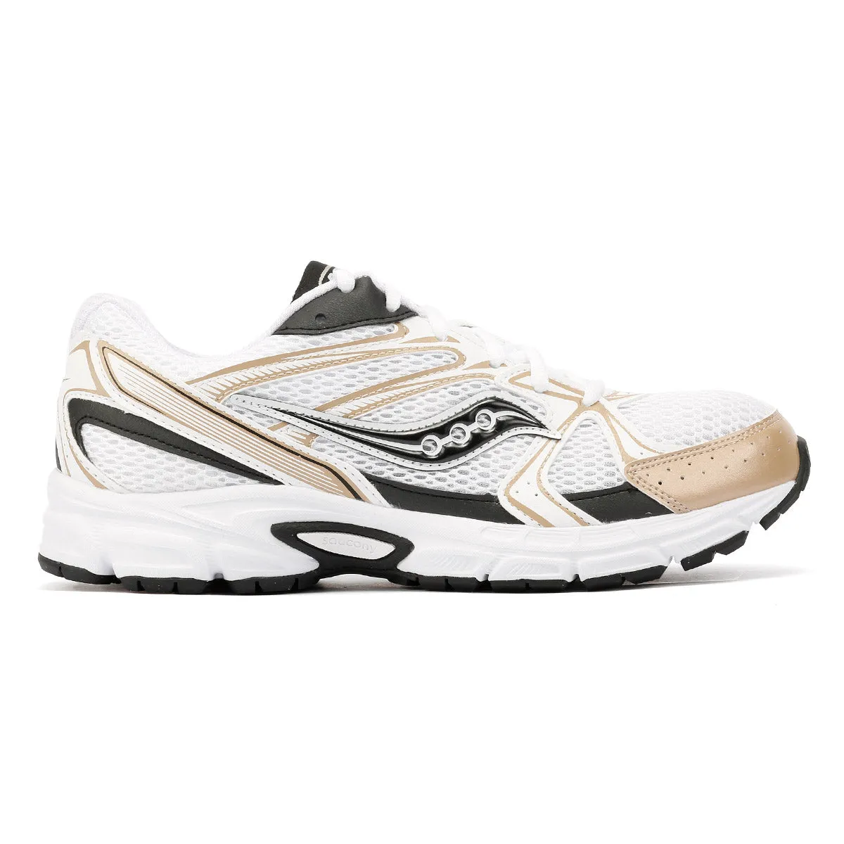 Power return Saucony Millennium White/Gold/Black Trainers