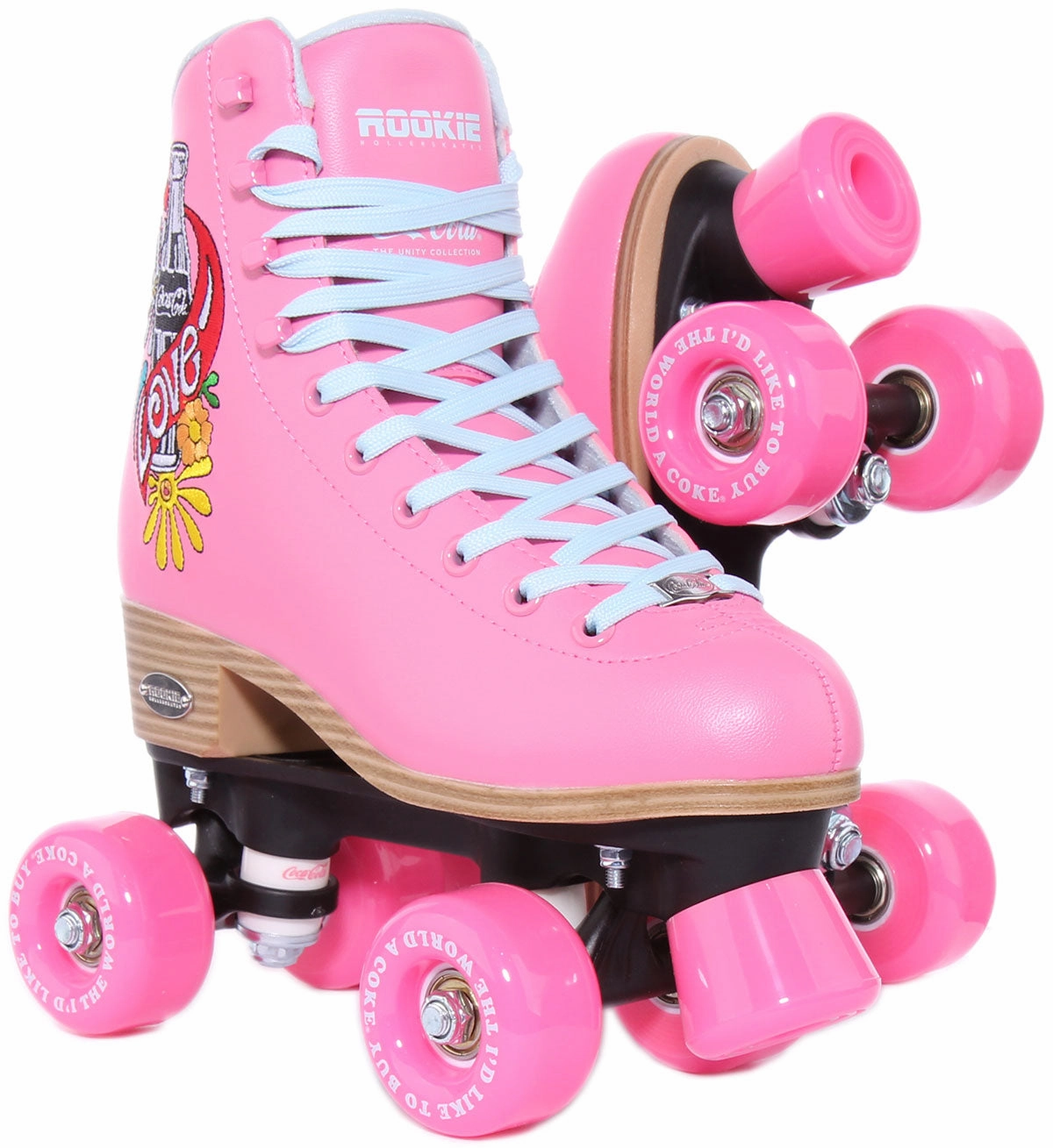 Power Motion Rookie X Coca Cola Rollerskates Love Pink In Pink For Women