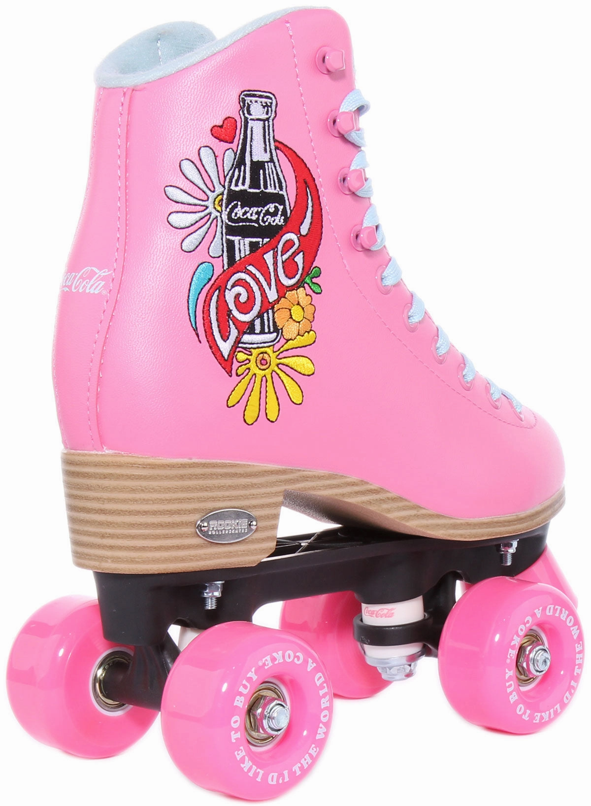 Power Motion Rookie X Coca Cola Rollerskates Love Pink In Pink For Women