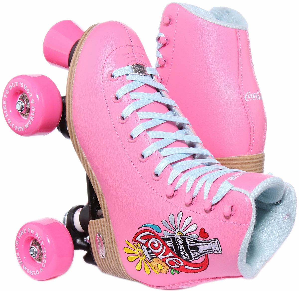 Power Motion Rookie X Coca Cola Rollerskates Love Pink In Pink For Women