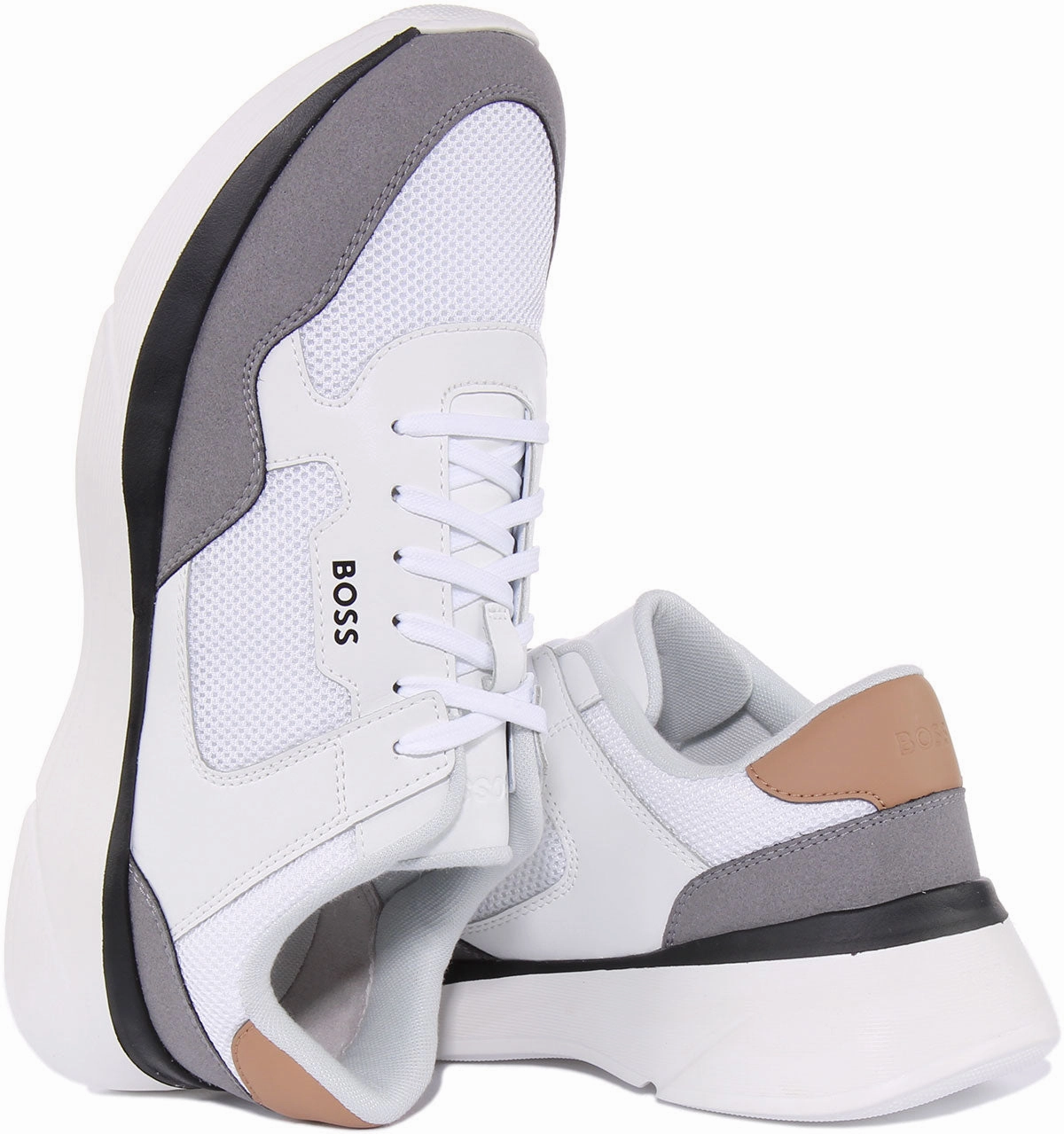 Precise Drop Boss Dean Runner In White Grey For Men