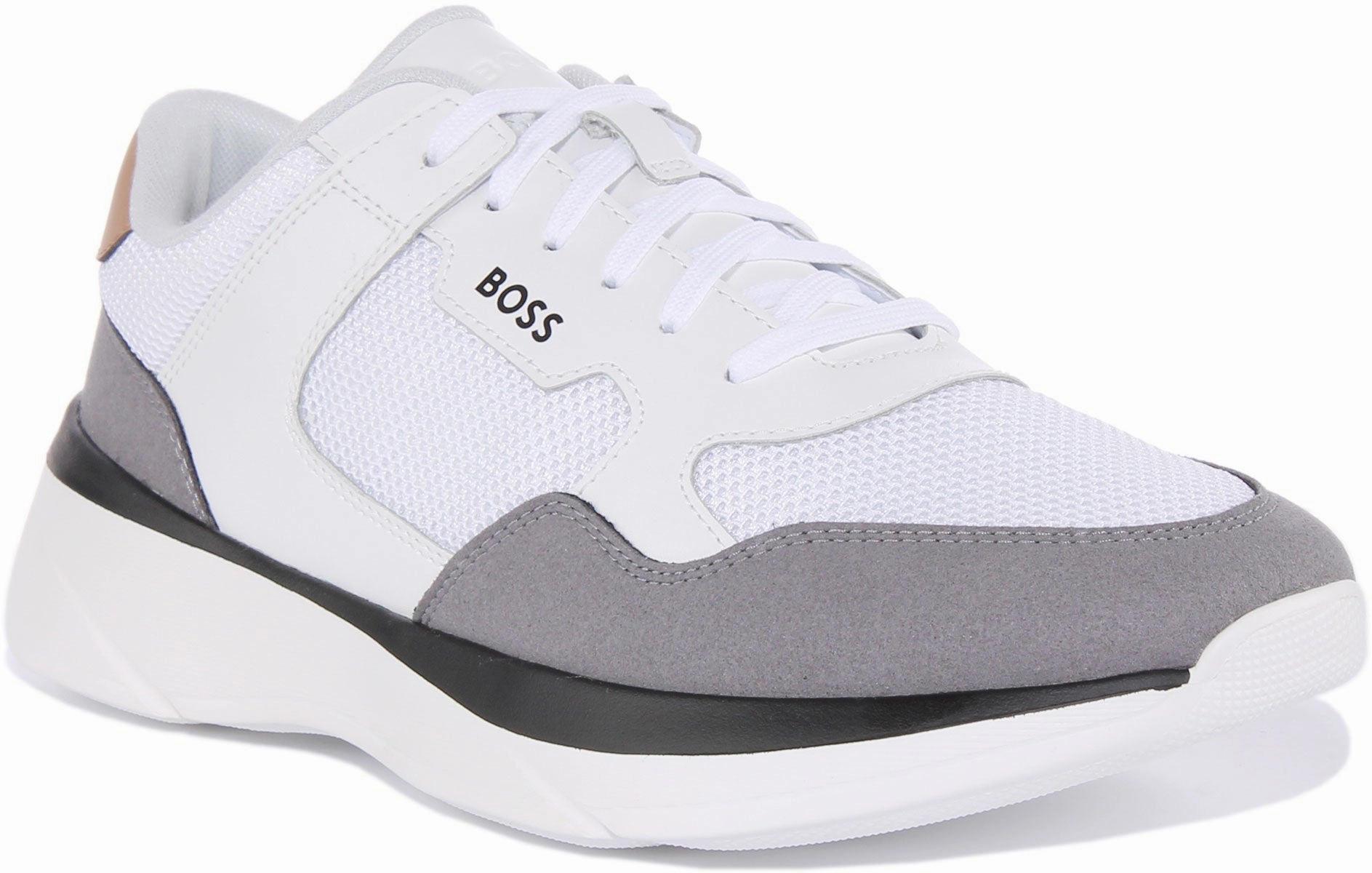 Boss Dean Runner In White Grey For Men Strong Core
