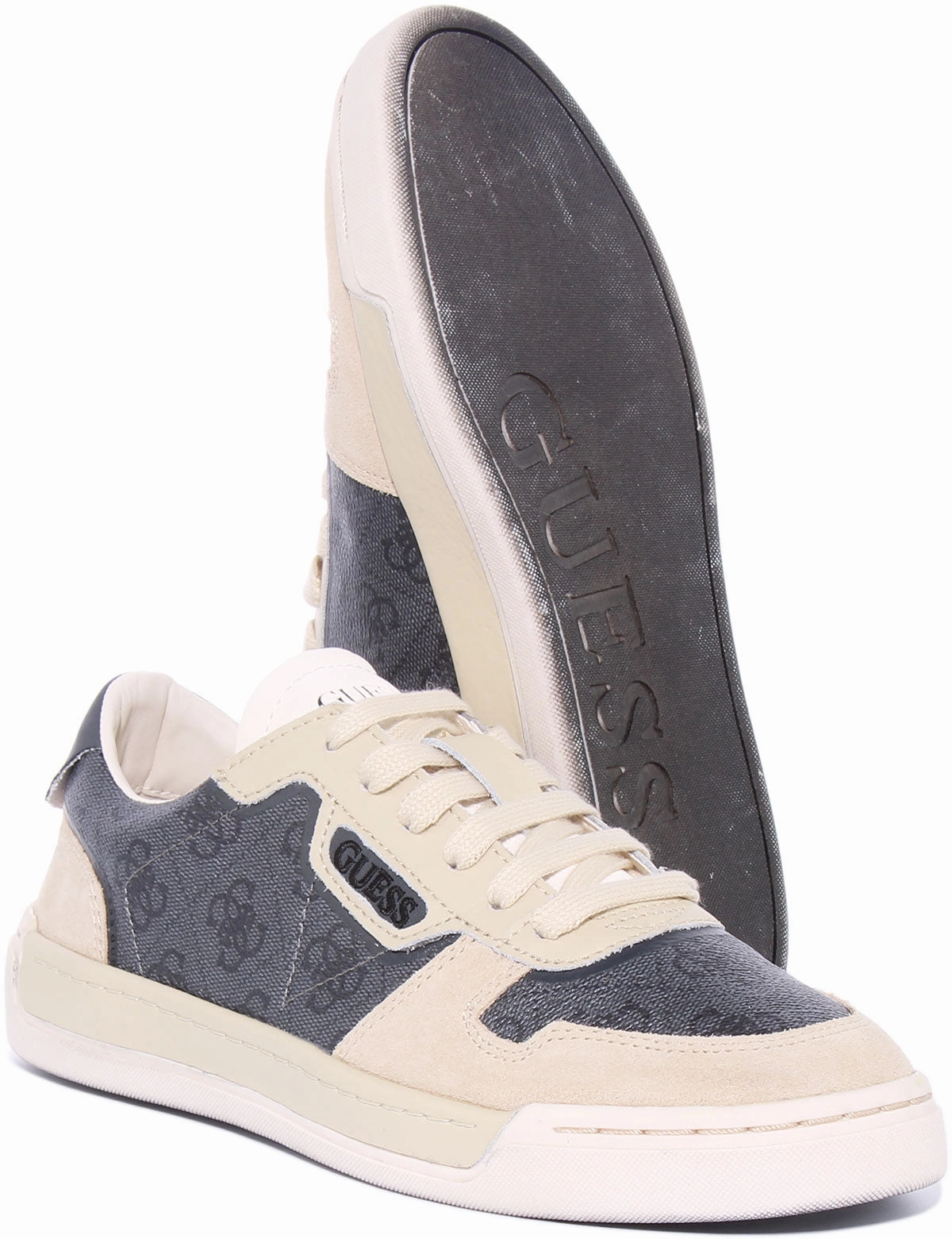 Precision engineered Guess Strave 4g Lace up Trainer In Grey For Men