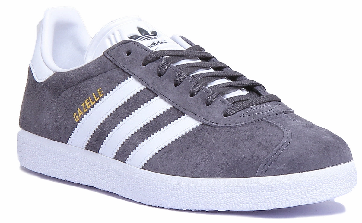 Power Arch Easy To Clean Adidas Gazelle Suede Trainers In Grey White