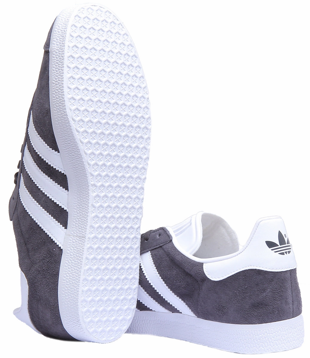 Professional - level Adidas Gazelle Suede Trainers In Grey White