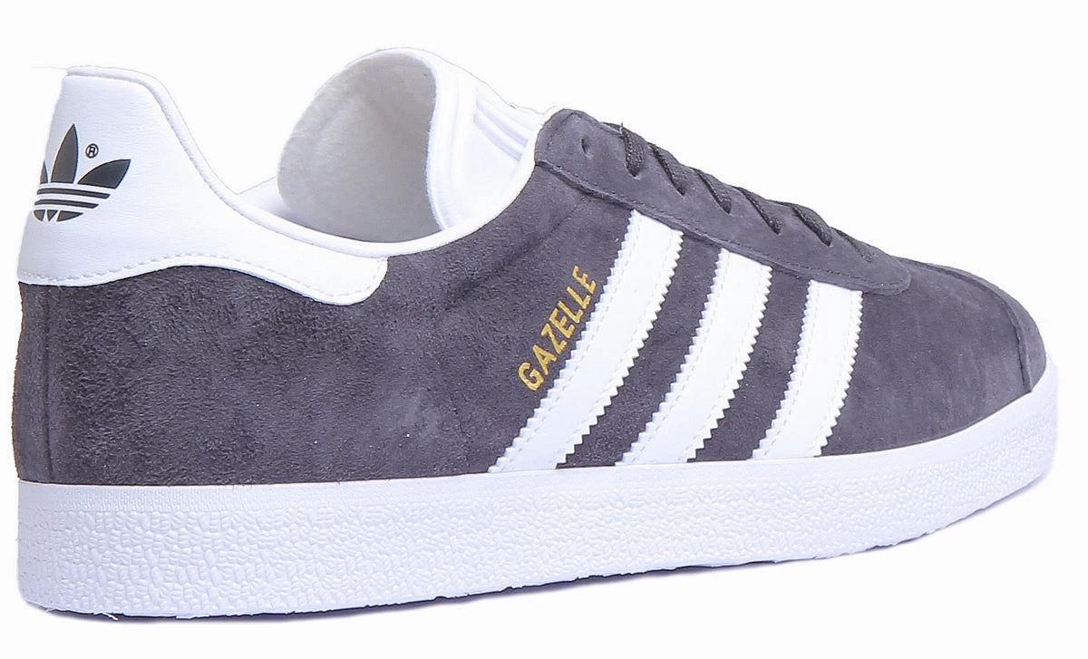 Professional - level Adidas Gazelle Suede Trainers In Grey White