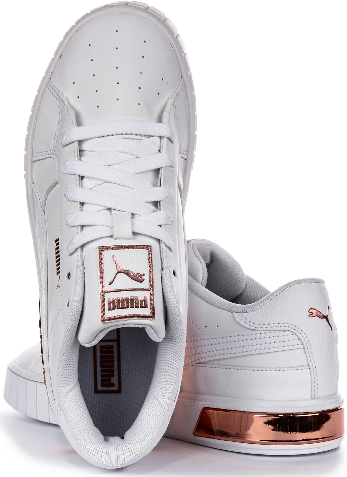 Puma Cali Star Glam In White Rose Gold For Women Shock absorption