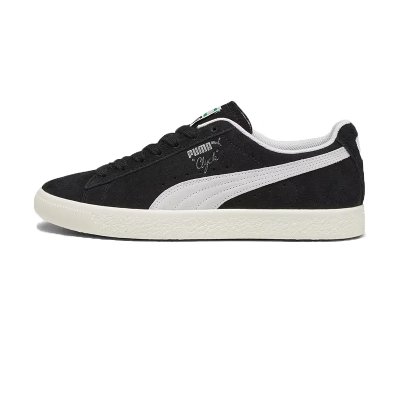PUMA - Clyde Hairy Suede - Black Frosted Ivory - Unisex [393115 02] Smart Step