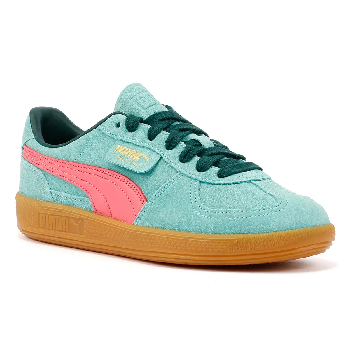 Puma Palermo Leather Aquatic/Dark Myrtle Trainers Sculpted cushioning