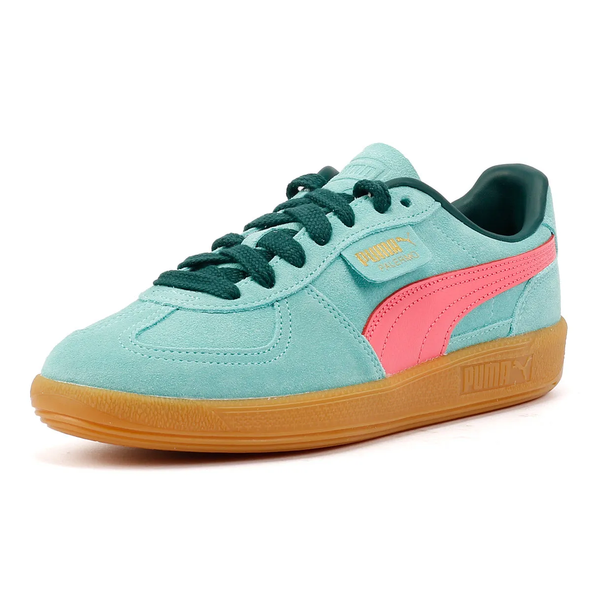 Puma Palermo Leather Aquatic/Dark Myrtle Trainers Sculpted cushioning