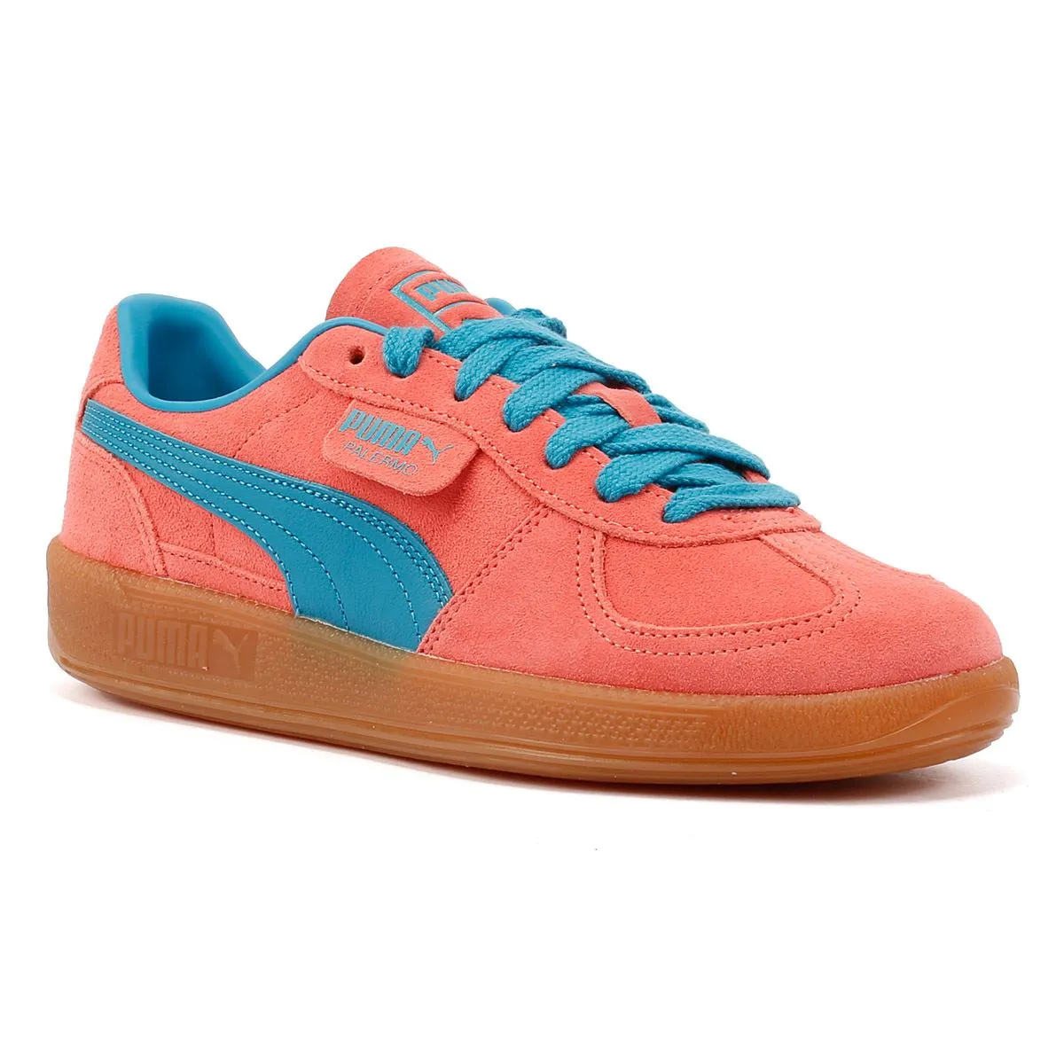 Puma Palermo Leather Pink/Blue Trainers Modern sole