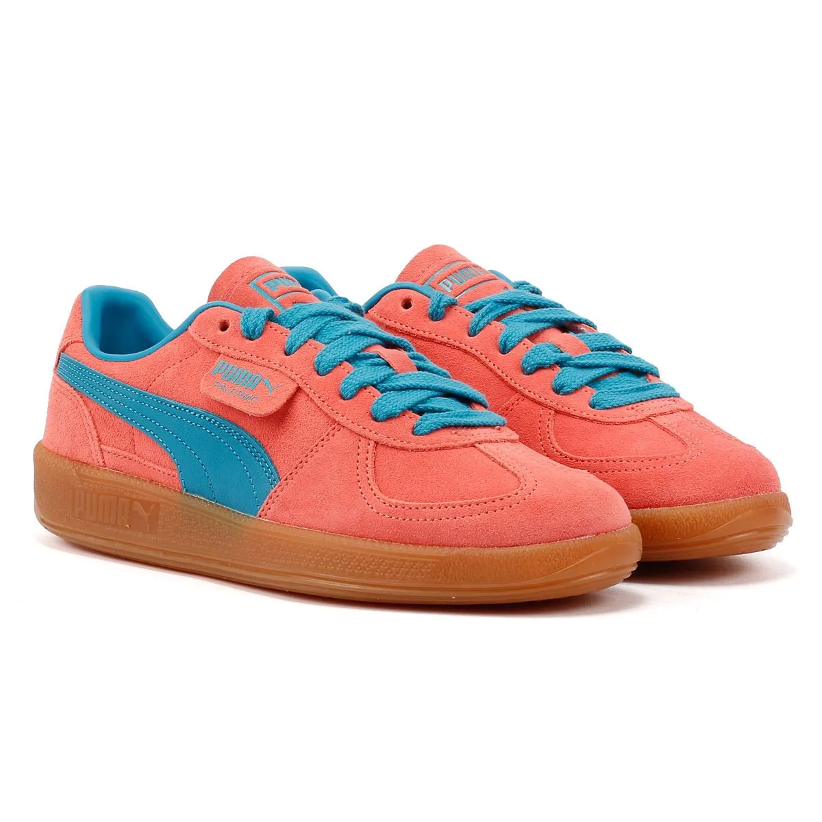 Ventilation zones help maintain a cool interior climate Puma Palermo Leather Pink/Blue Trainers