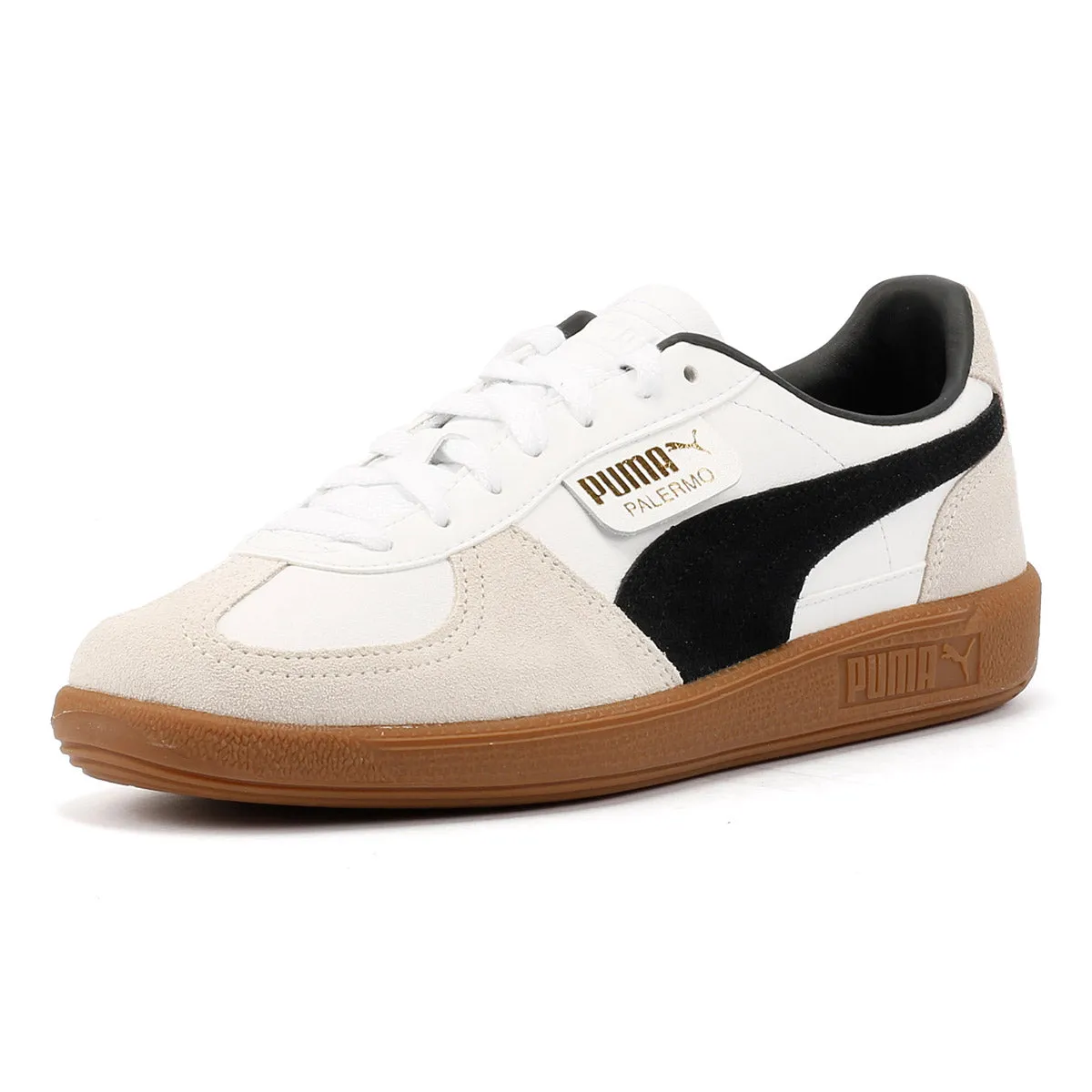 Puma Palermo Leather White/Black Trainers Fit Ready