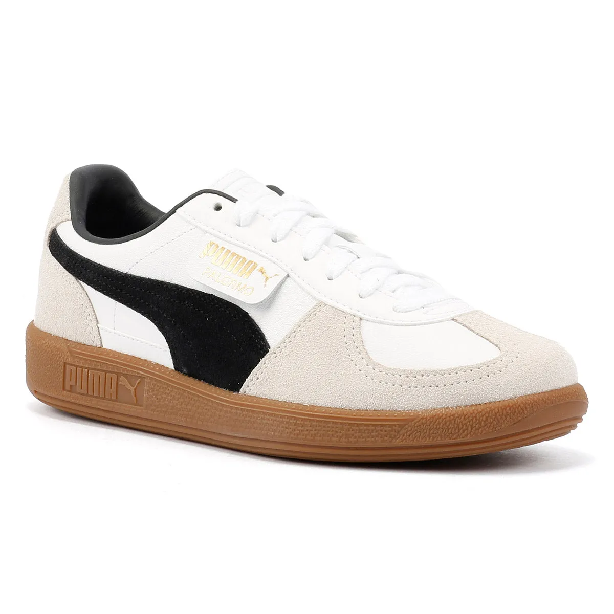 Puma Palermo Leather White/Black Trainers Fit Ready