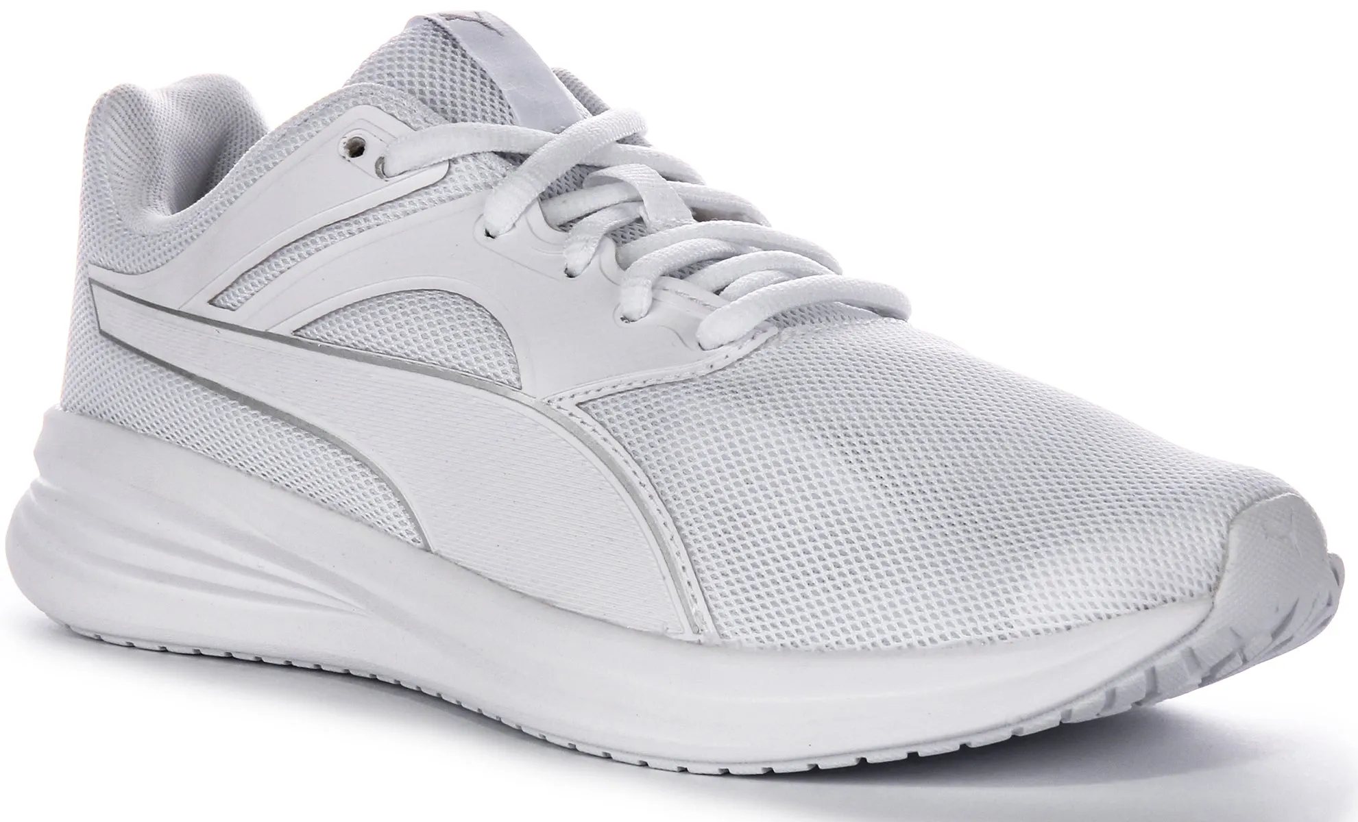Puma Transport Trainers In White Leg Muscles Built with comfort in mind these shoes support your every step