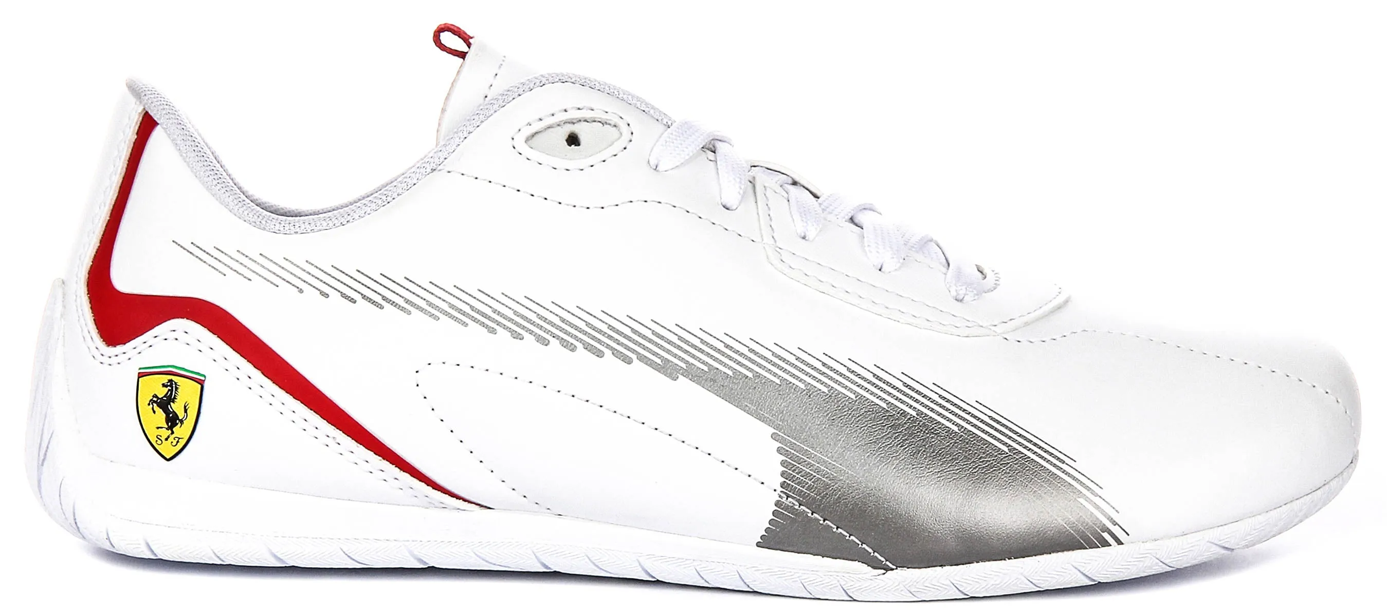 Puma X Ferrari Neo Cat In White Red Sleek Shape