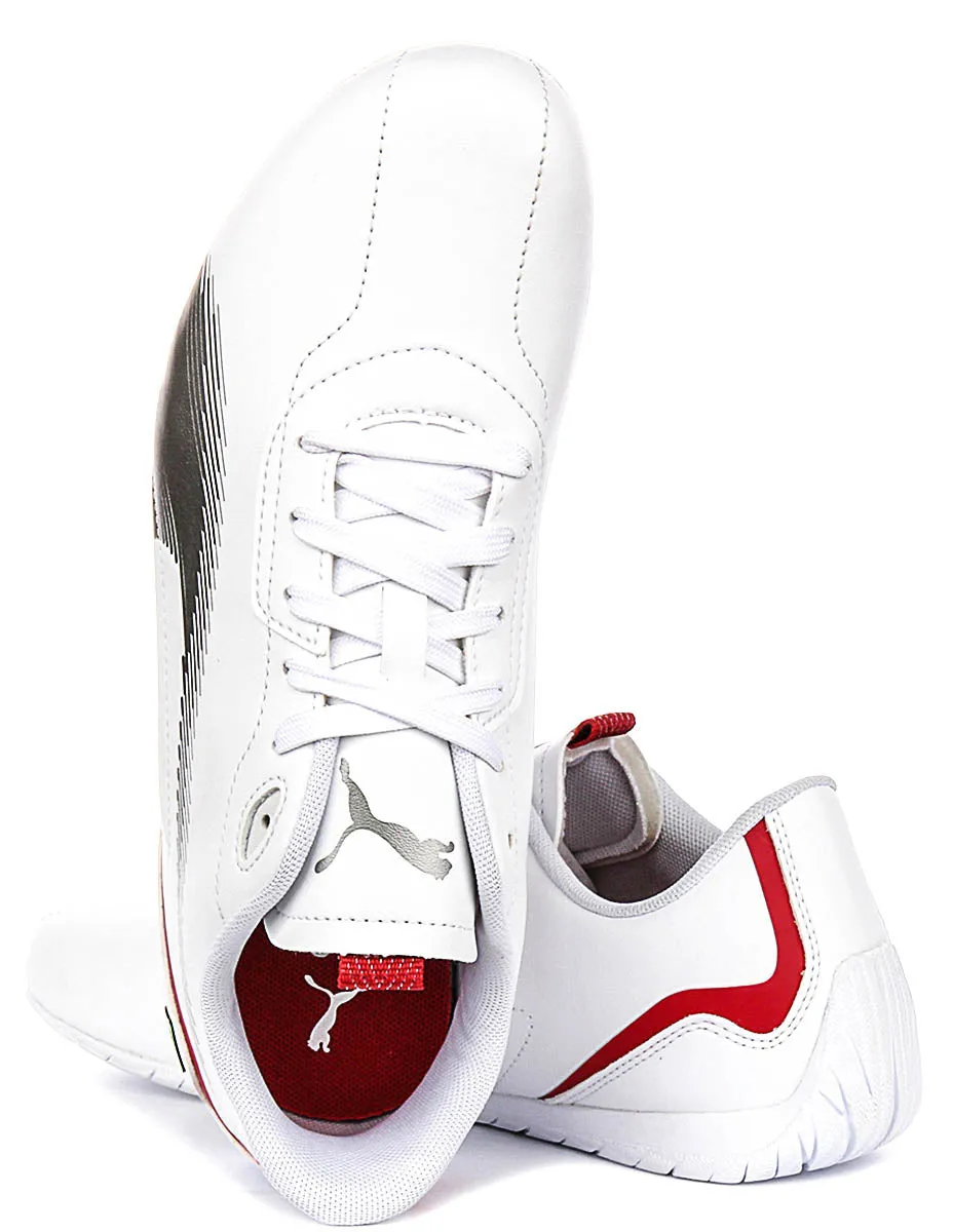 Puma X Ferrari Neo Cat In White Red Sleek Shape