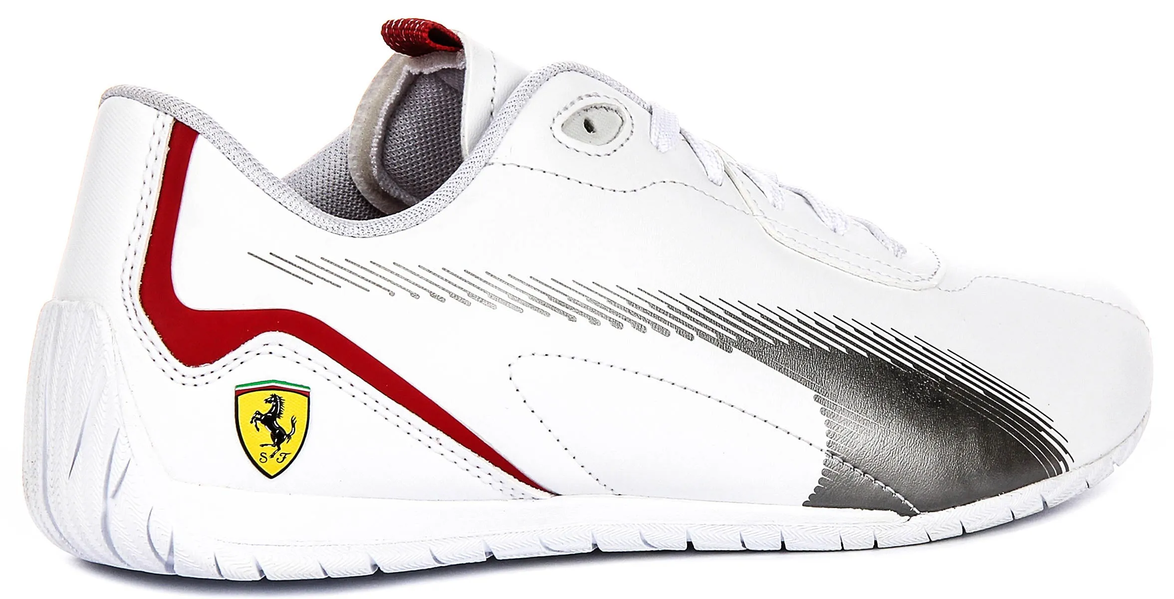 Puma X Ferrari Neo Cat In White Red Sleek Shape
