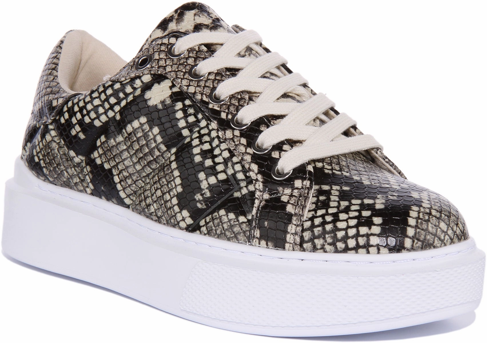 Smooth transition Guess Hilan Trainer In Black Grey Snake For Women