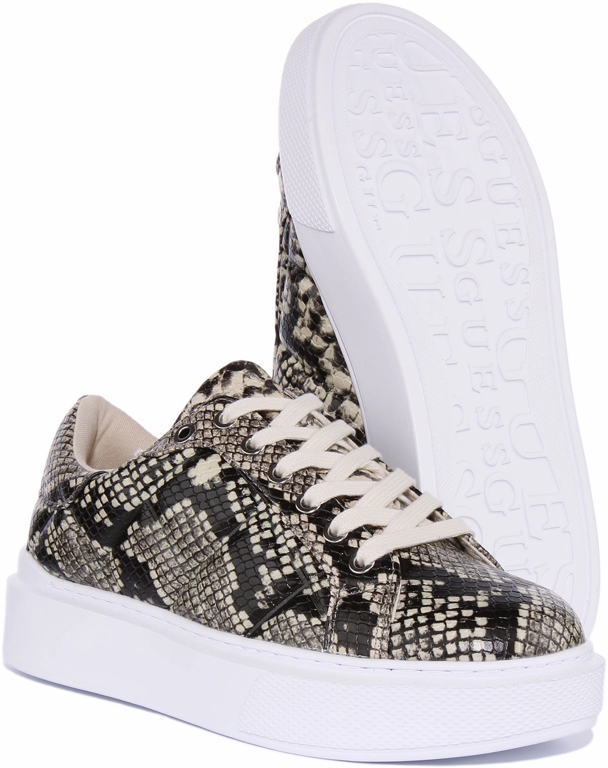 Push Energy Guess Hilan Trainer In Black Grey Snake For Women