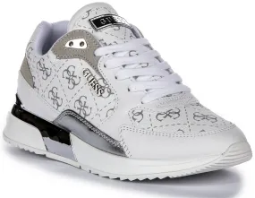 slim cut High Traction Guess Moxea In White Grey Peont Print For Women