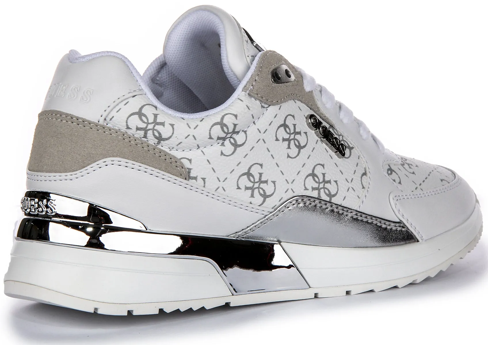 Quick Grip Guess Moxea In White Grey Peont Print For Women