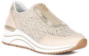 Remonte D0T15-60 In Golden Beige For Women Road Running Insole Comfort