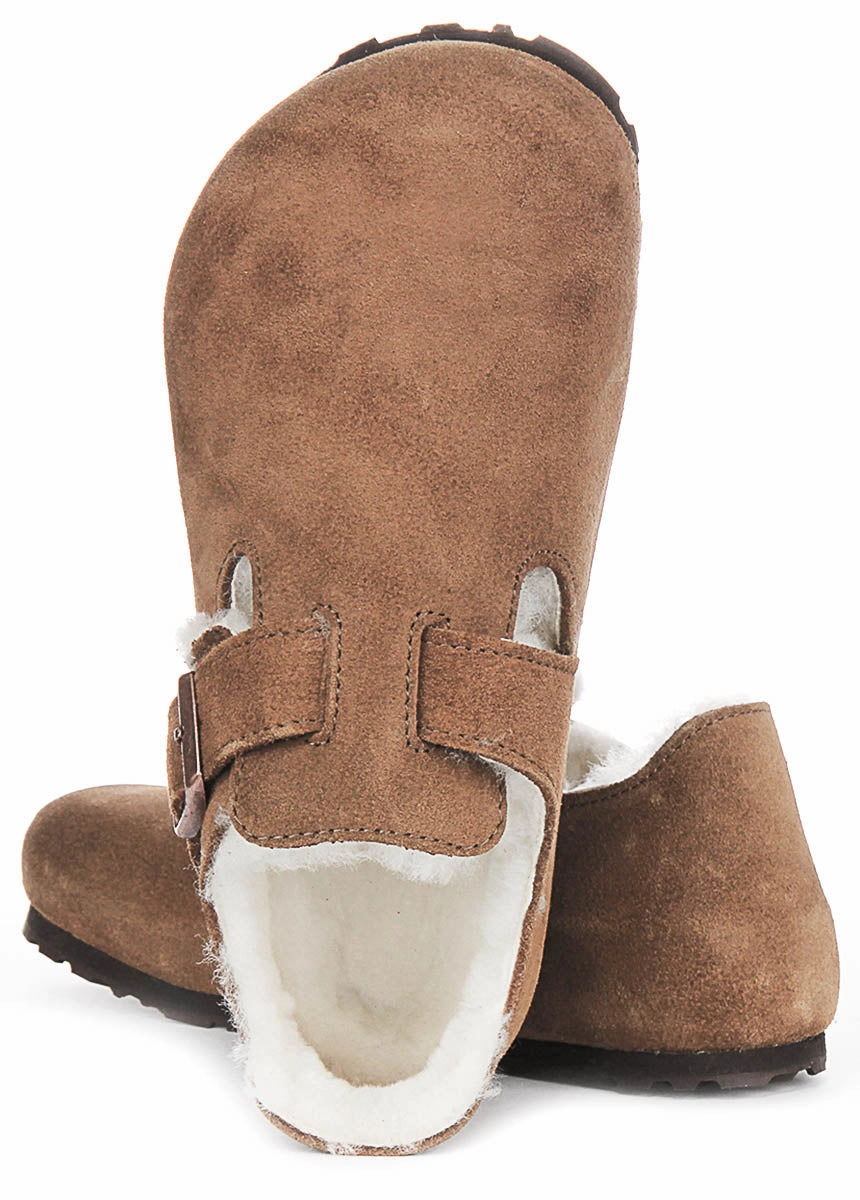 Quick - drying Property Birkenstock London Shearlin In Brown Suede | Regular Fit