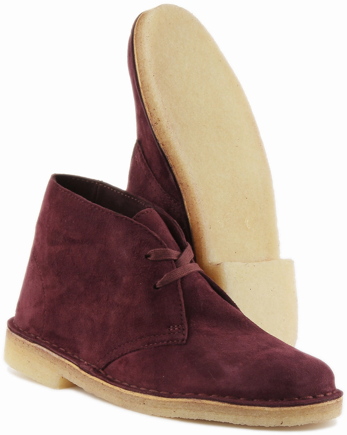 Quick Drying Clarks Originals Desert Boots In Purple For Women
