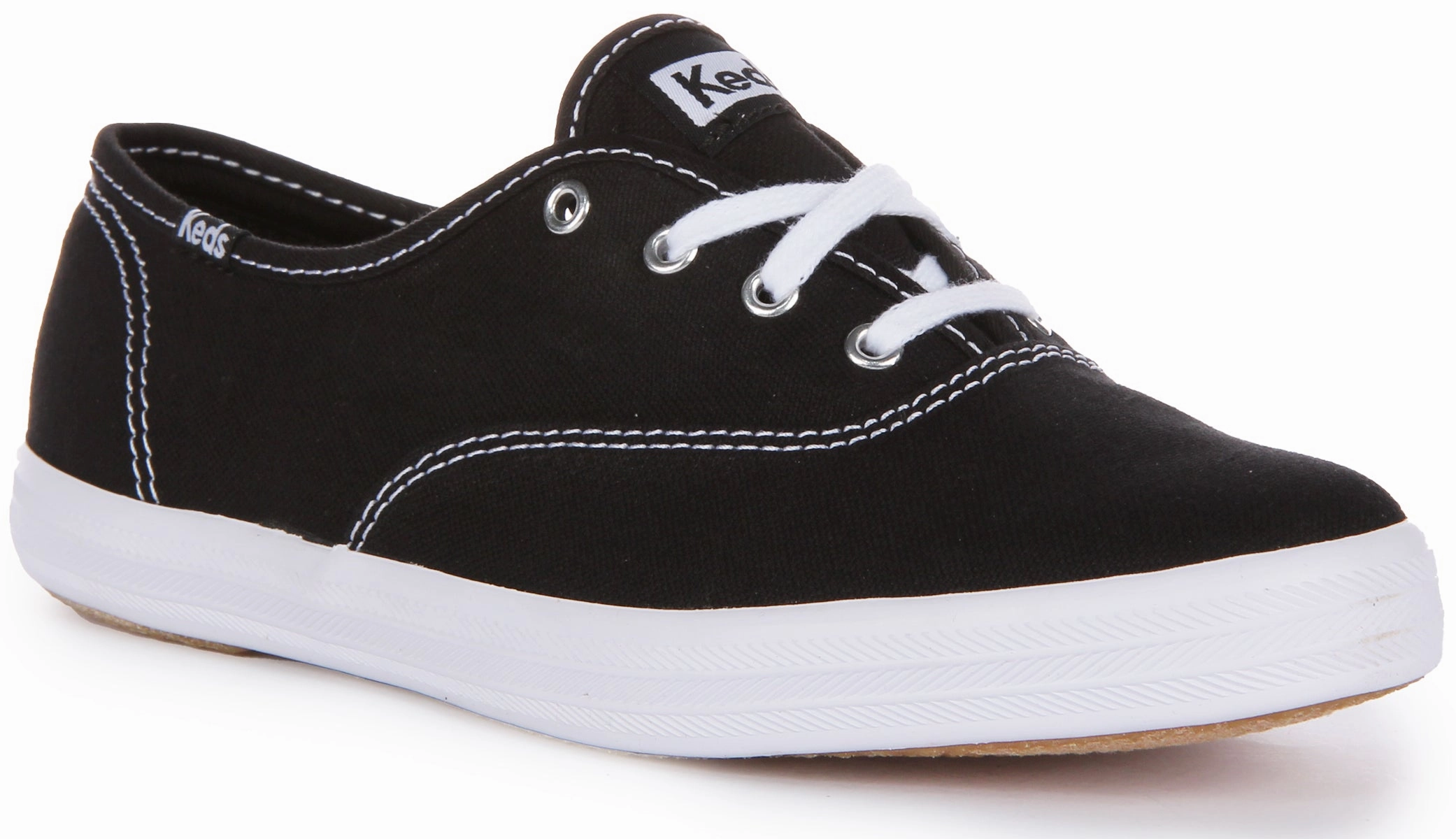 Molded heel cups improve balance and ankle stability Rebound Power Keds Champion In Black For Women