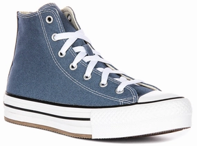 Converse All Star Hi A10781C In Blue For Junior Soft Cushioned Upper Joy Step