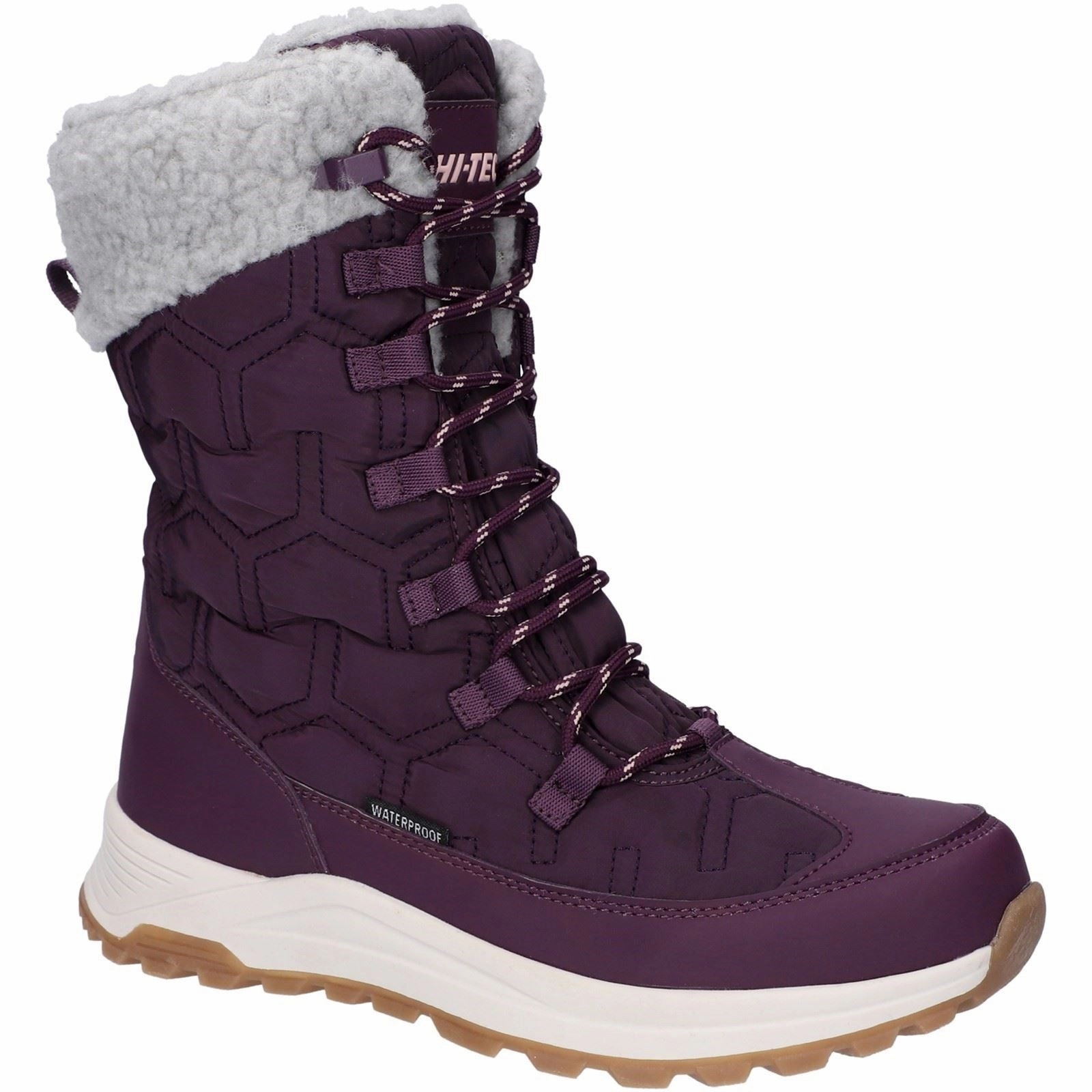 Heavy Duty Waterproof Flex Hi-Tec Sophia Nylon Women's Italian Plum/Sepia Rose Winter Ankle Boots