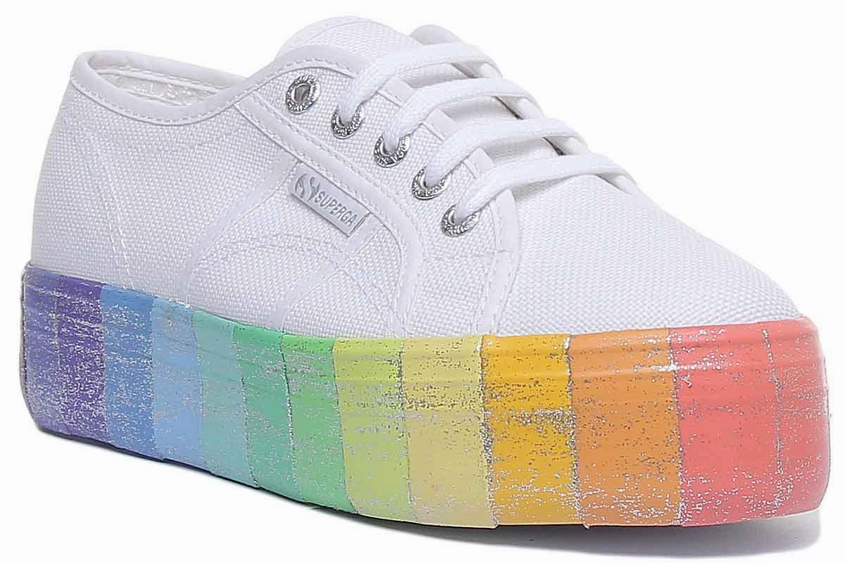 Flexible Fit Casual Workout Superga 2790 Multicolr In White Rainbow