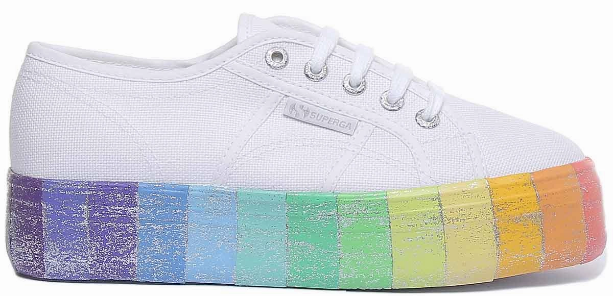 Quick Motion Superga 2790 Multicolr In White Rainbow