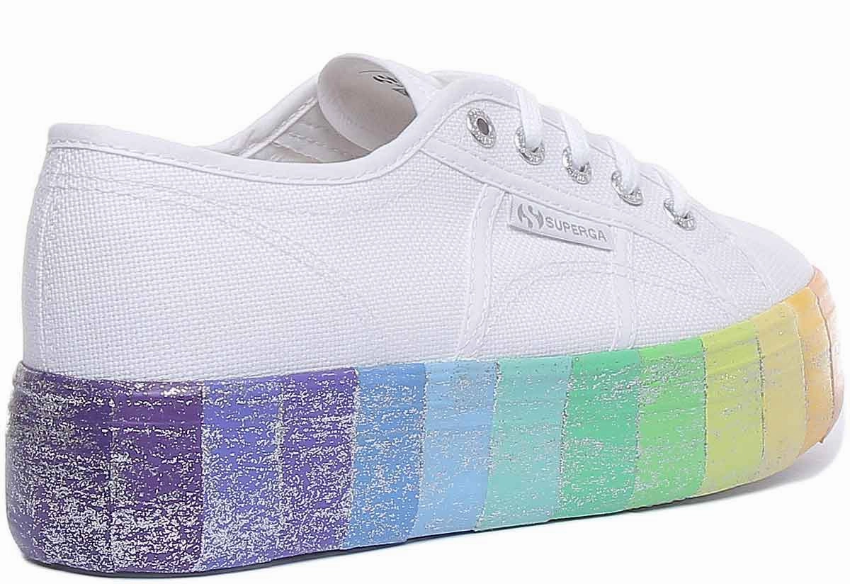 Quick Motion Superga 2790 Multicolr In White Rainbow