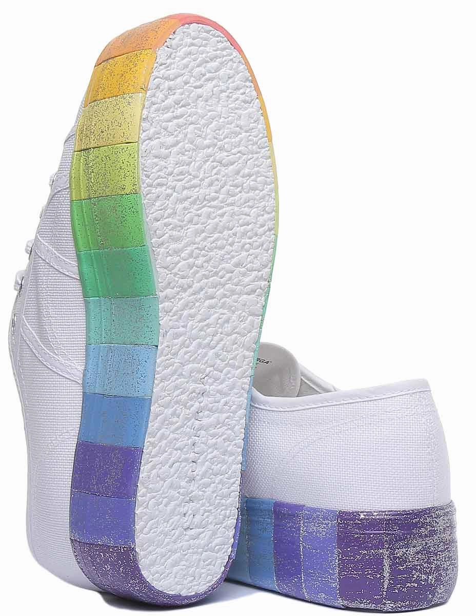 Quick Motion Superga 2790 Multicolr In White Rainbow