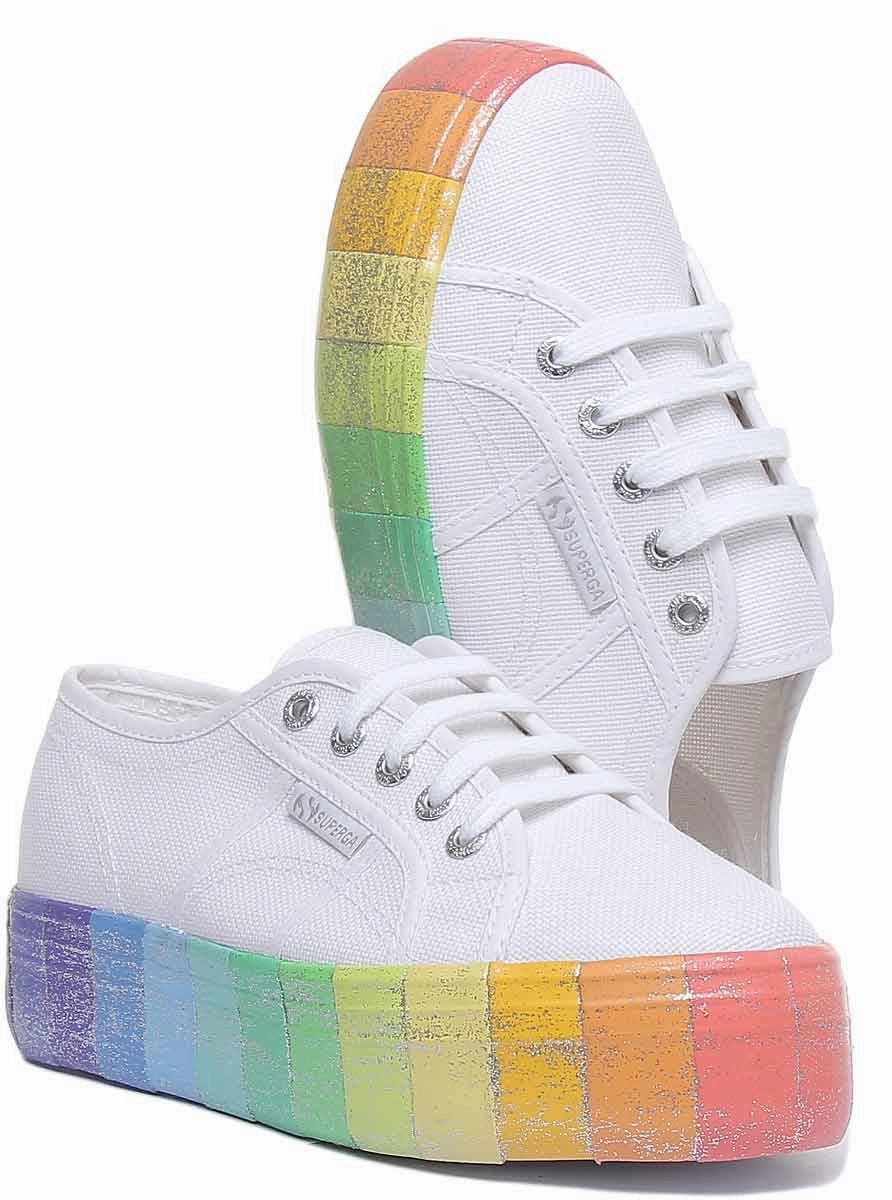 Quick Motion Superga 2790 Multicolr In White Rainbow