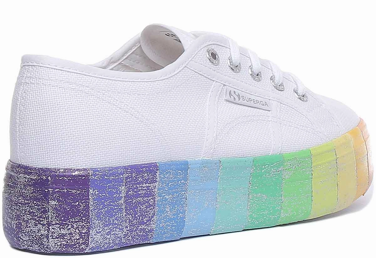 Quick Motion Superga 2790 Multicolr In White Rainbow