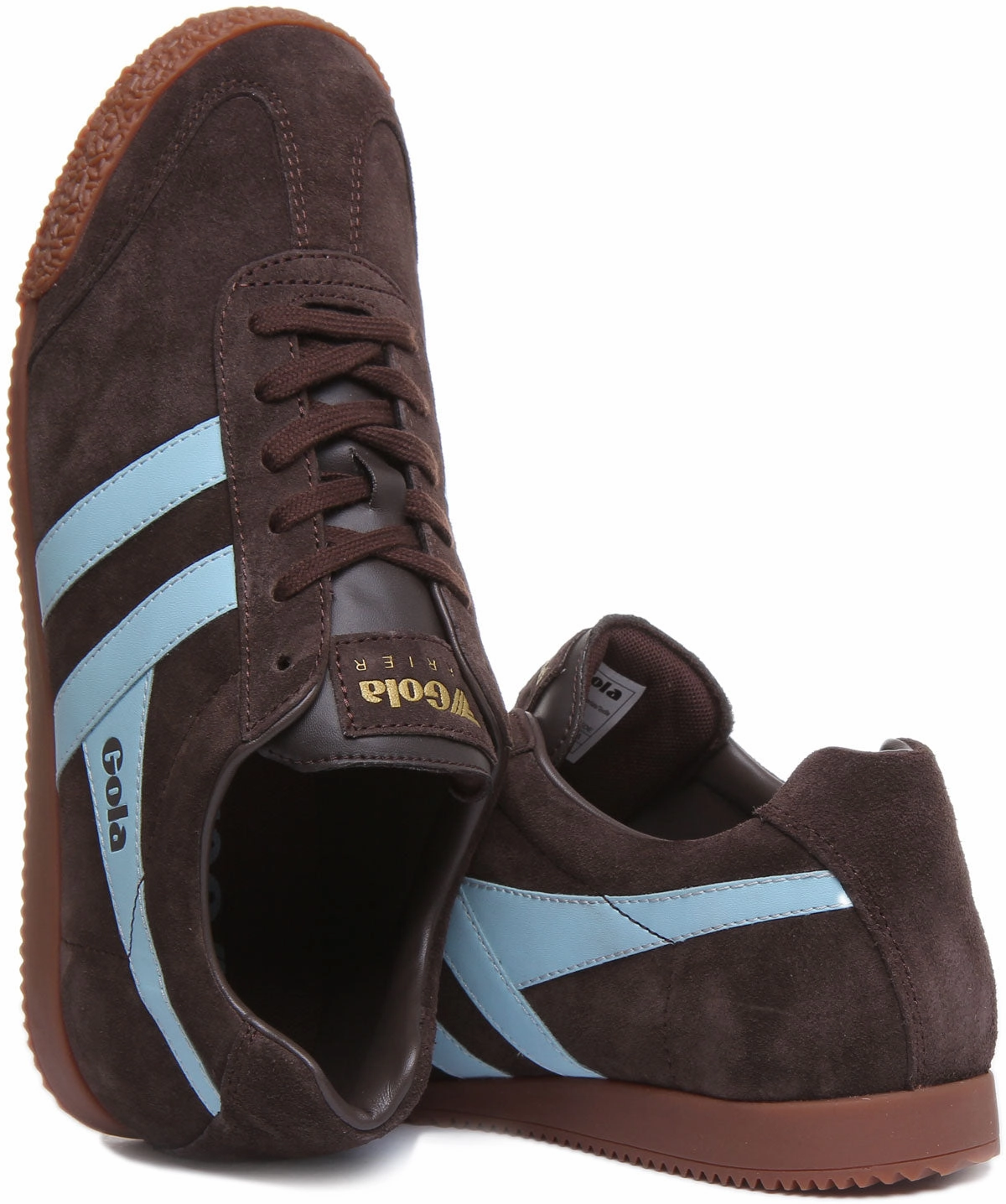 Quick Move Gola Classics Harrier Suede In Brown Blue