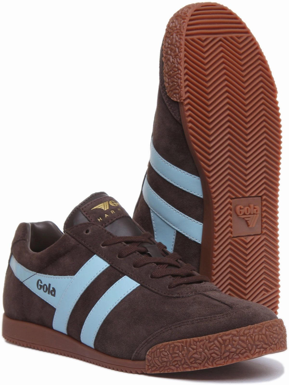 Quick Move Gola Classics Harrier Suede In Brown Blue