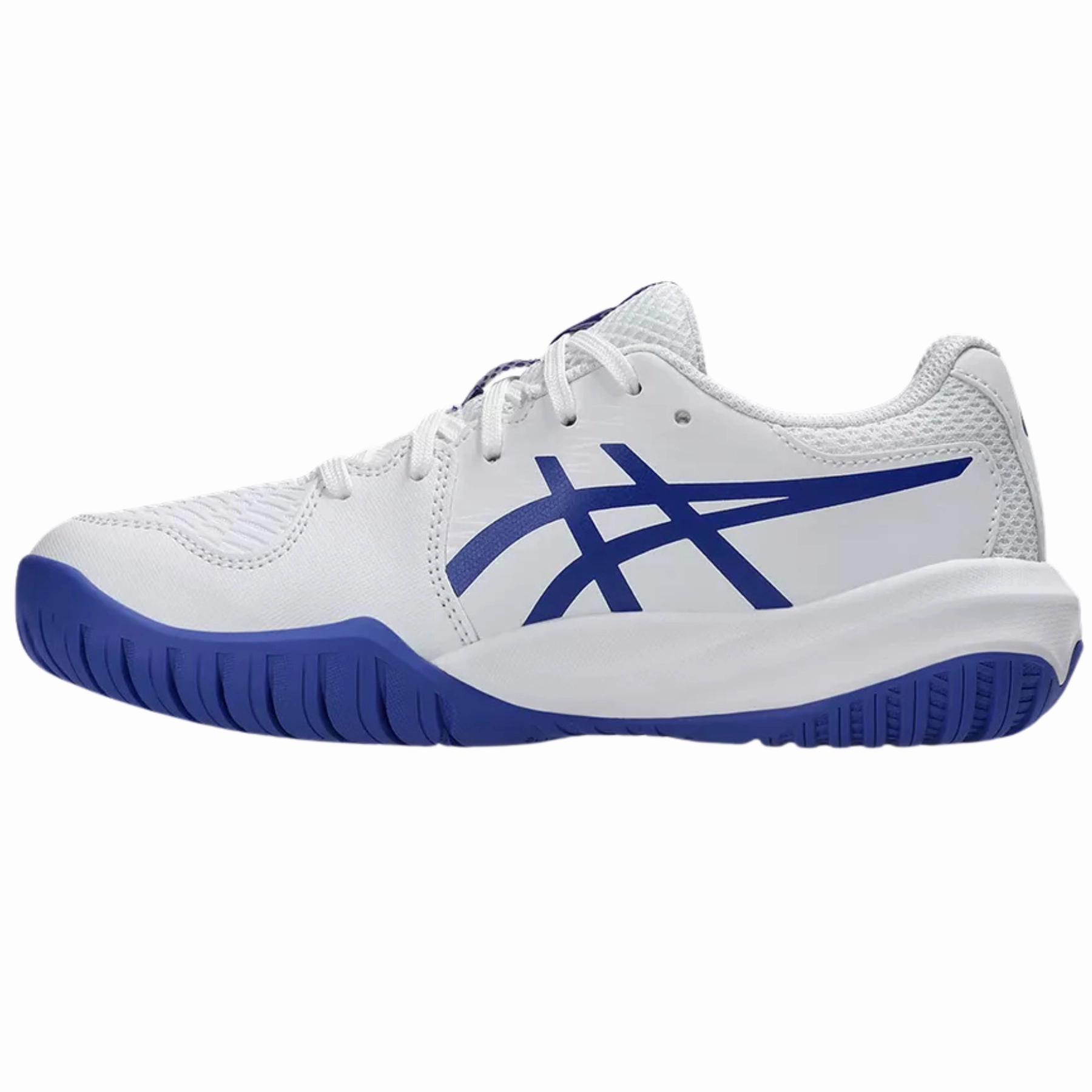 Quick Ride Asics Gel Resolution X Junior Tennis Shoes - White/Dark Cobalt