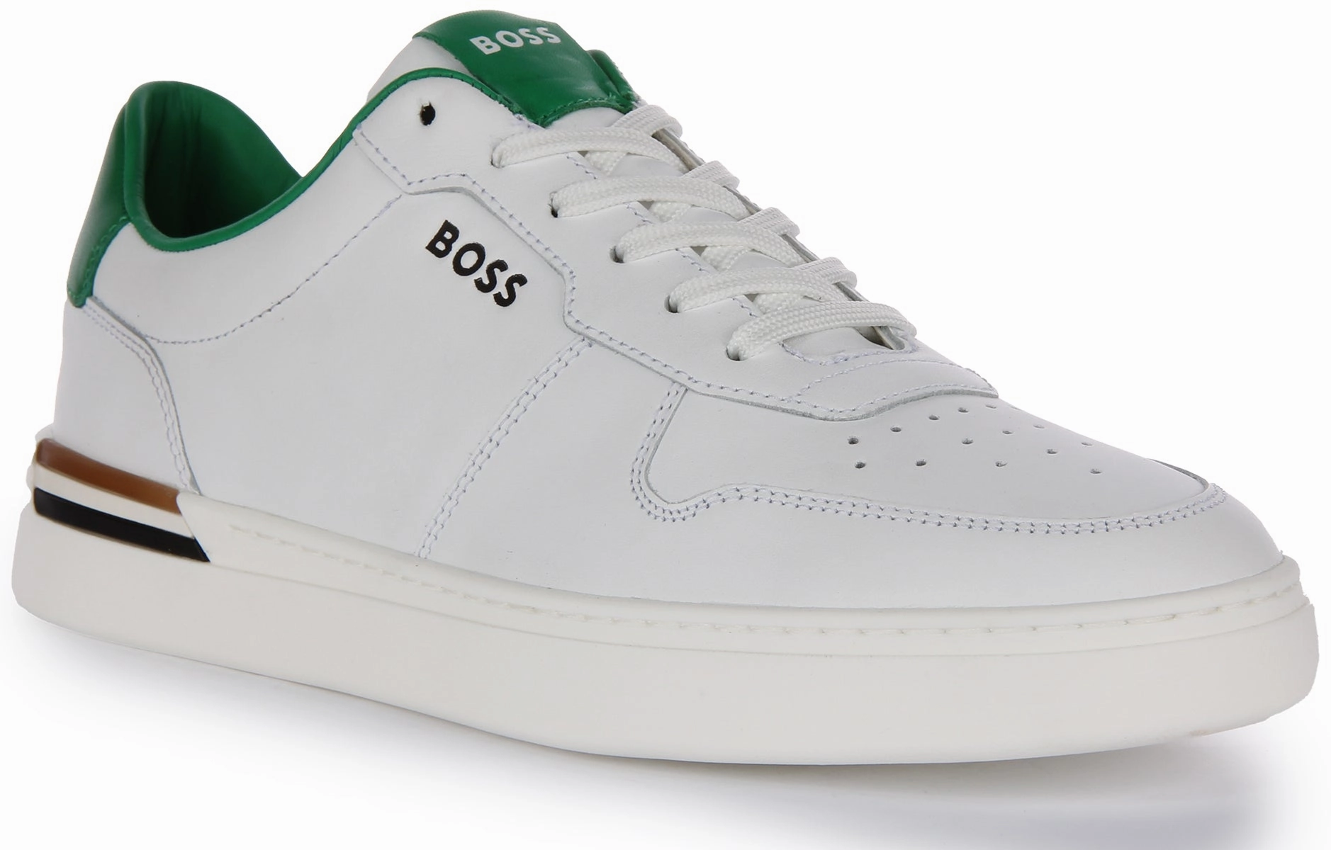 Minimal Stitch Boss Clint Tennis In White Green For Men