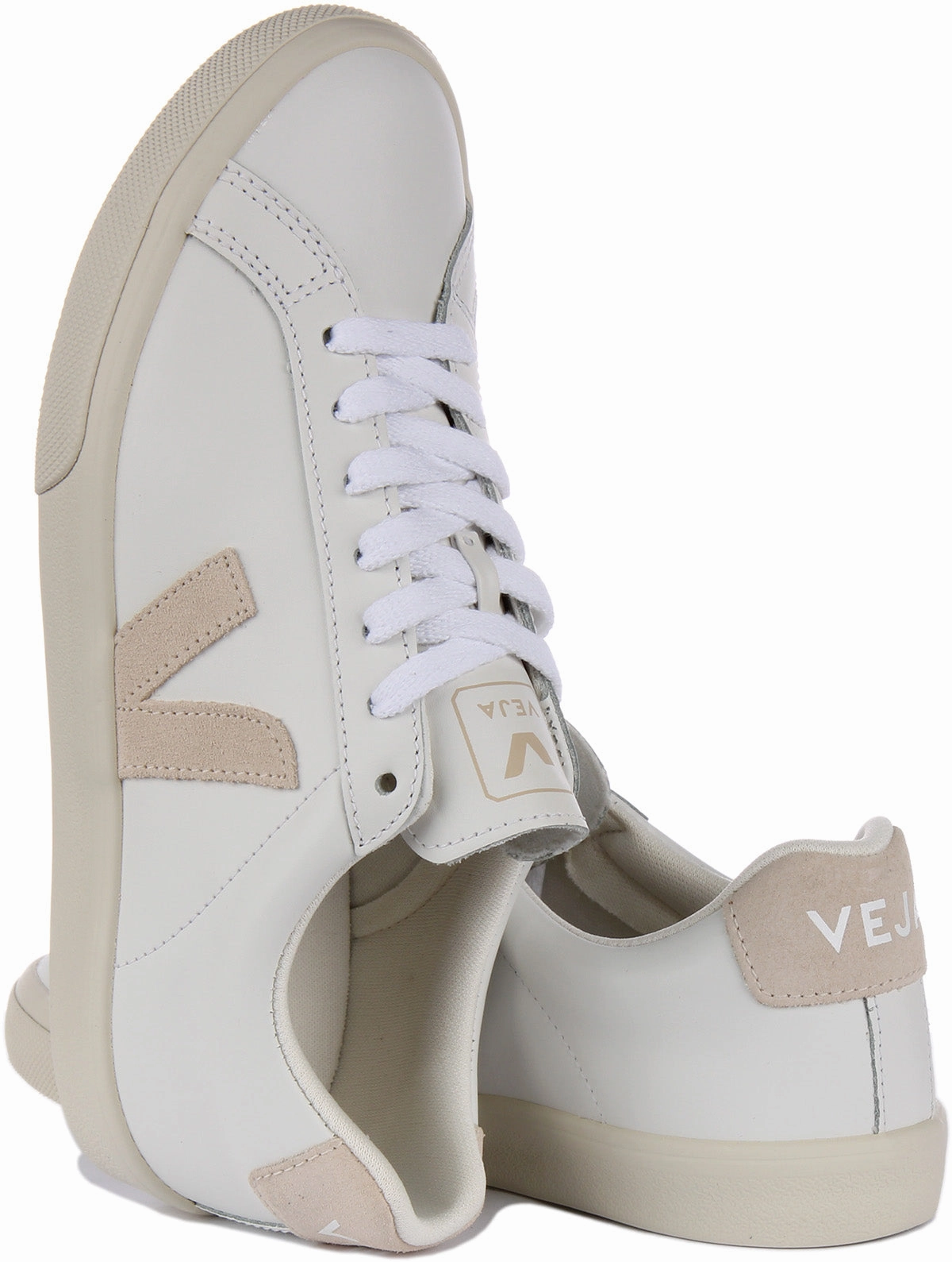 Quick Slide Veja Esplar Logo In White Beige For Women