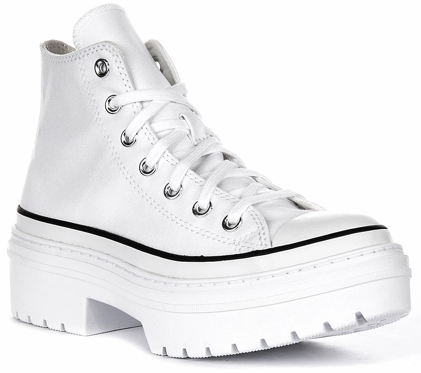 Comfort Wear Dynamic Bounce Converse All Star Lugged Heel Platform A10364C In White