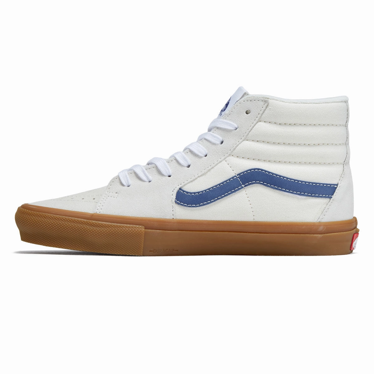 Quick Turn Vans Skate Sk8-hi Shoes - Marshmallow/Blue/Gum