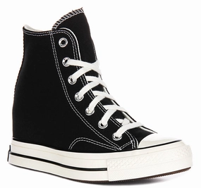 Converse Chuck 70s A12563C Wedge In Black White Platforms Leaf Jog Cool Look