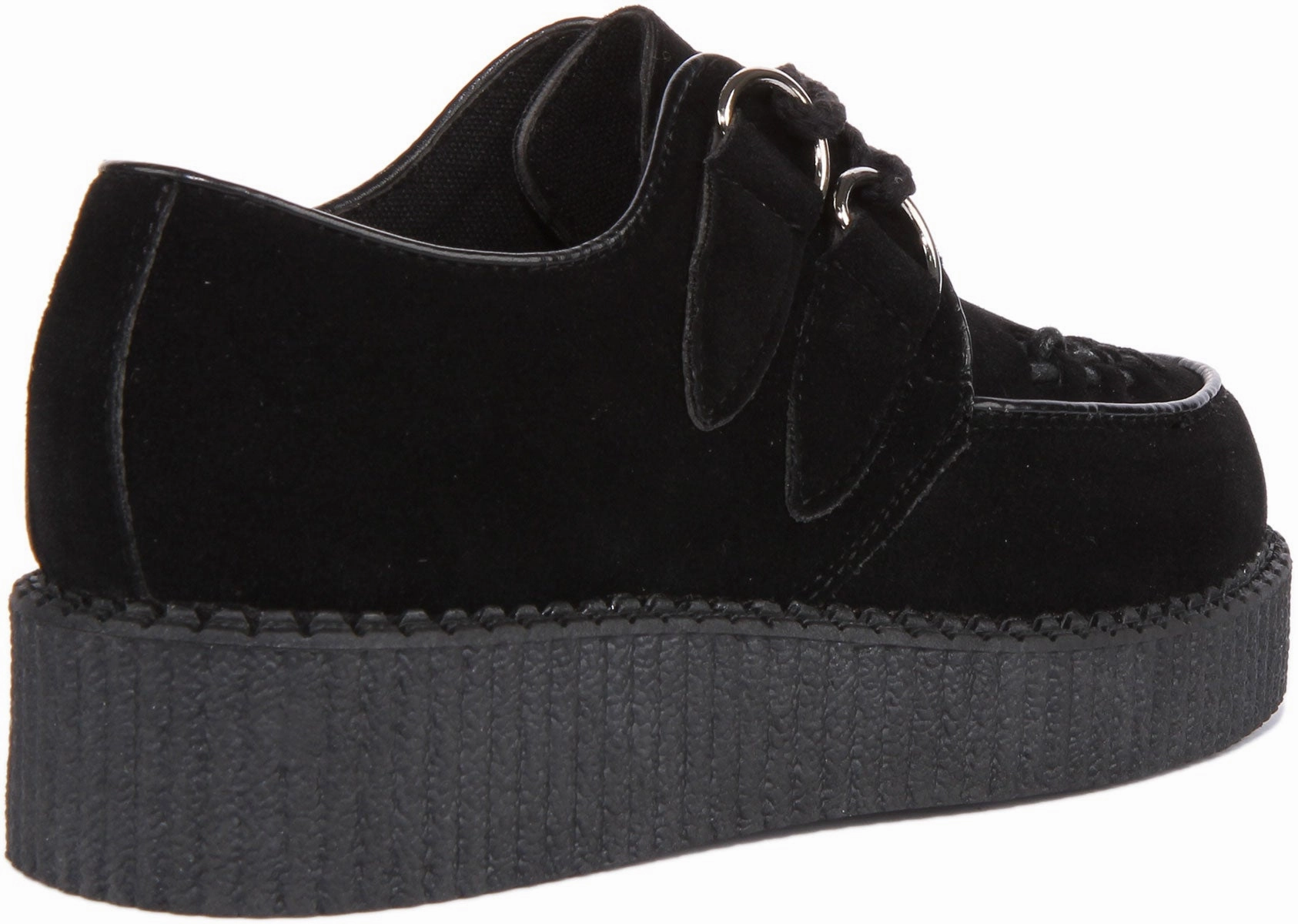 Quick Walk Womens Single Sole Lace up Classic Creeper in Black