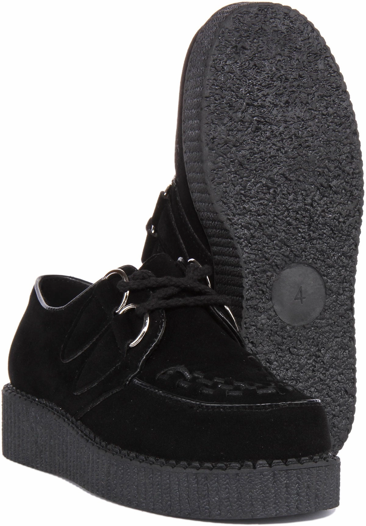 Quick Walk Womens Single Sole Lace up Classic Creeper in Black