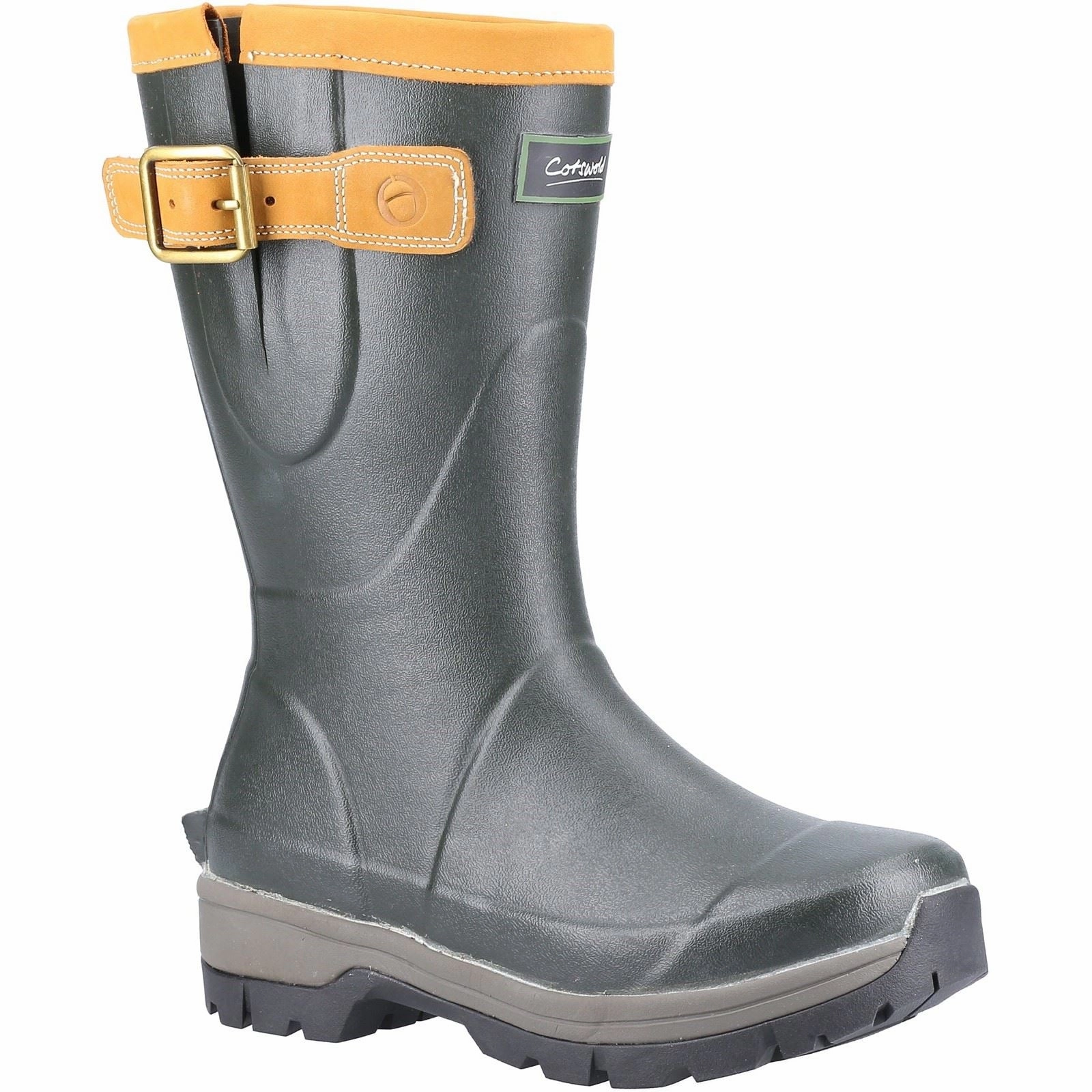 Chilly Weather Footwear Cozy Waterproof Cotswold Stratus Short Rubber Women's Green Wellington Boots