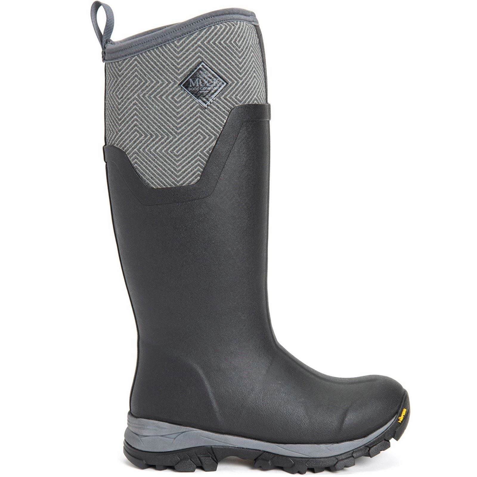 Rain Ready Muck Boots Arctic Ice Tall Rubber Black/Grey Geometric Wellington Boots